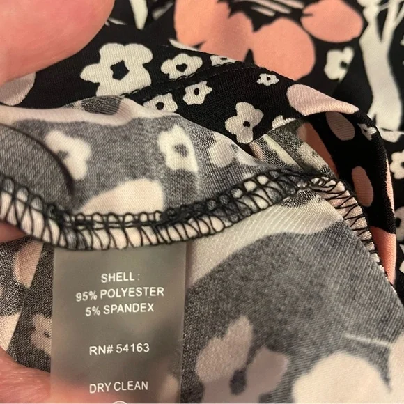 Tommy Hilfiger Black and Pink Floral Long Sleeve Dress - Picture 7 of 8